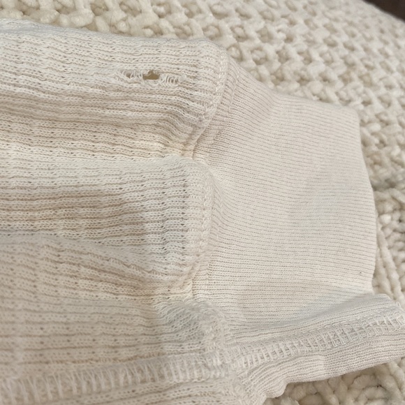 Re/Done Originals LS Thermal Tee Shirt in Vintage White Round neck NWOT Small - Picture 10 of 11